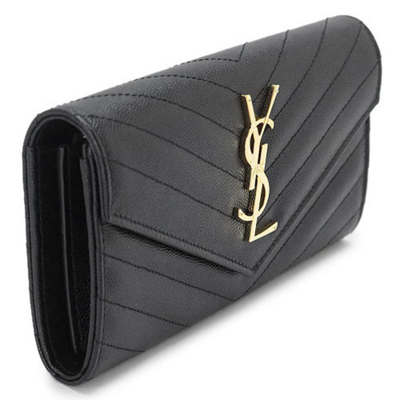 Saint Laurent Long Wallet Monogram Quilted Black - Picture 2 of 6